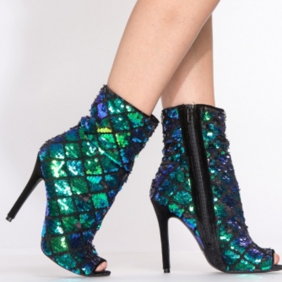 COPY - Qupid Ara-385 Ankle High Stiletto Heel Open Toe - Picture 2 of 6